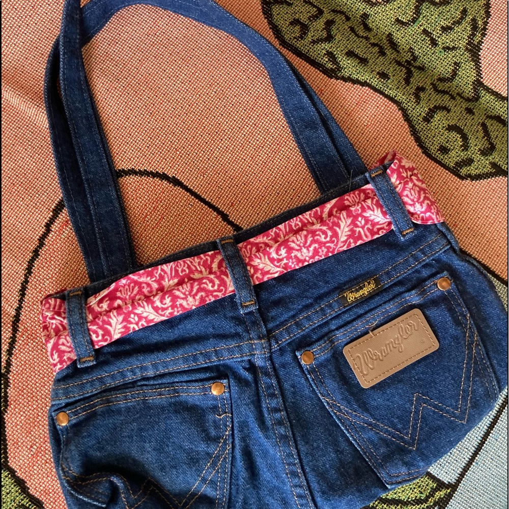 VINTAGE Y2K WRANGLER DENIM BAG, HANDMADE SHOULDER BAG